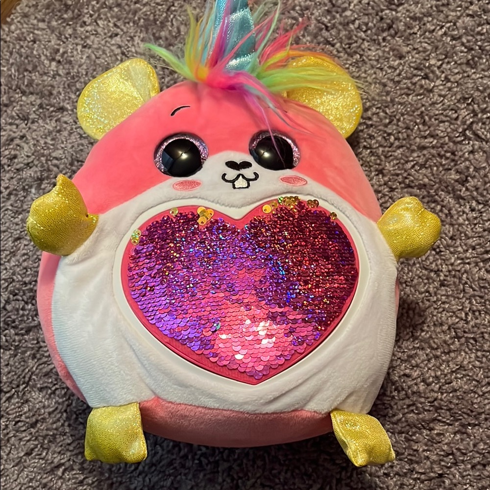 Rainbocorns Plush Hamster With Flippy Heart Sequin